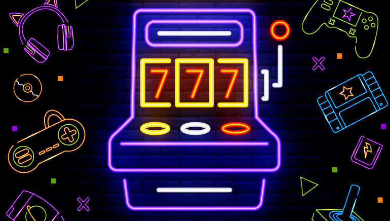 slot machine illustration with jackpot